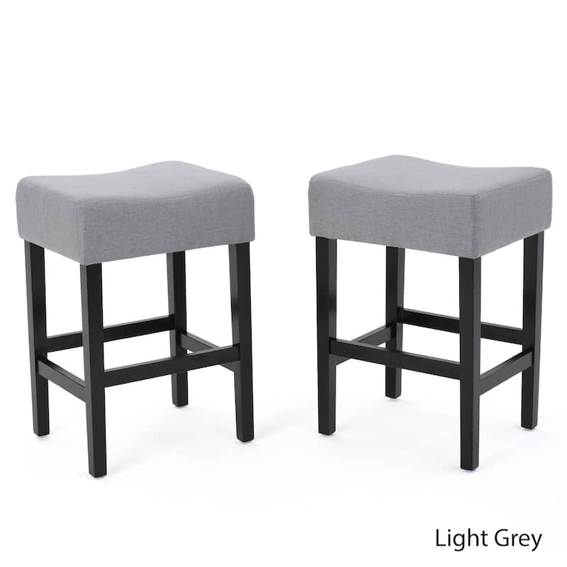 Lopez 27-inch Fabric Backless Counter Stool (Set of 2) by Christopher Knight Home - Grey