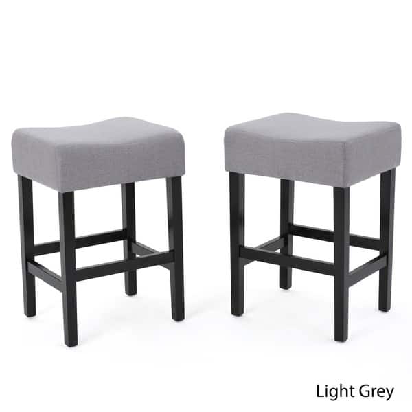 slide 2 of 12, Lopez 27-inch Fabric Backless Counter Stool (Set of 2) by Christopher Knight Home Grey