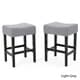 preview thumbnail 6 of 12, Lopez 27-inch Fabric Backless Counter Stool (Set of 2) by Christopher Knight Home Grey