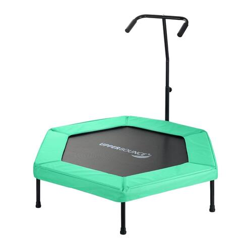 Upper Bounce Green 50-inch Hexagonal Adjustable Hand Rail Fitness Mini-trampoline