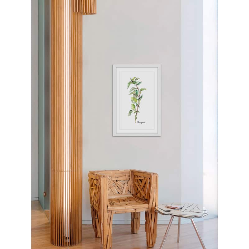 Marmont Hill - 'Herb Oregano' by Rachel Byler Framed Painting Print - Multi-Color