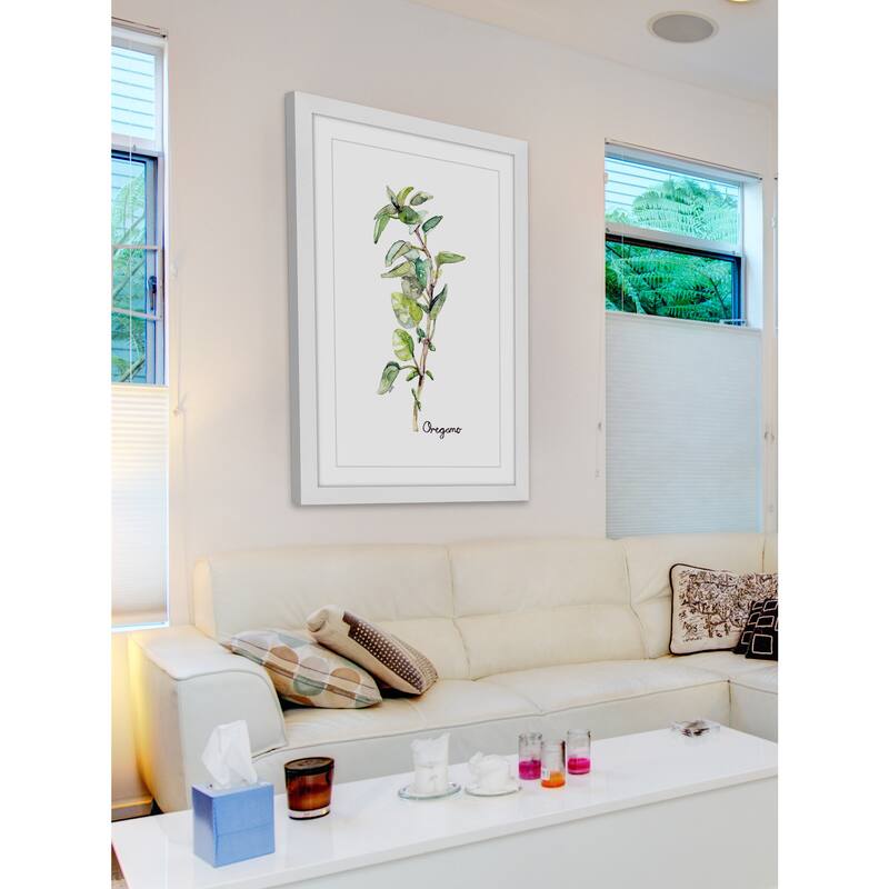 Marmont Hill - 'Herb Oregano' by Rachel Byler Framed Painting Print - Multi-Color