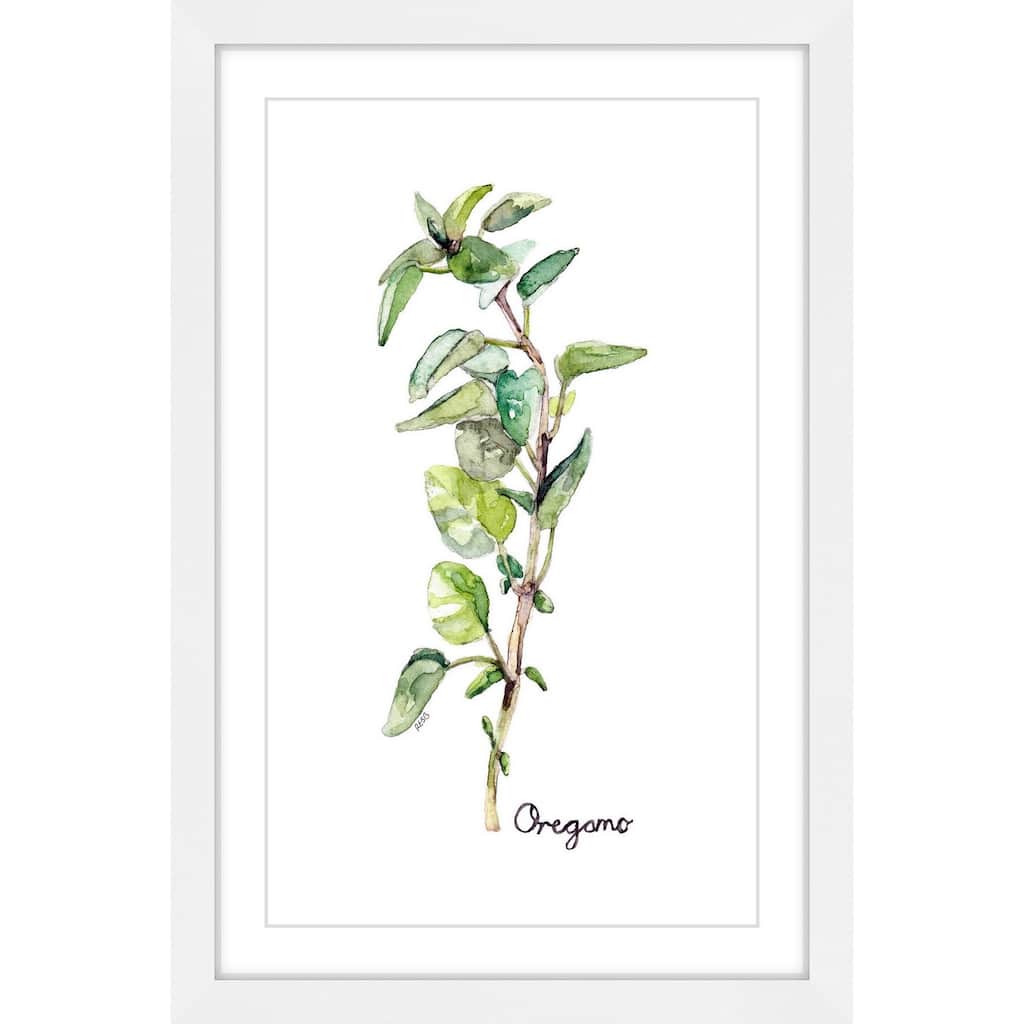Marmont Hill - 'Herb Oregano' by Rachel Byler Framed Painting Print - Multi-Color