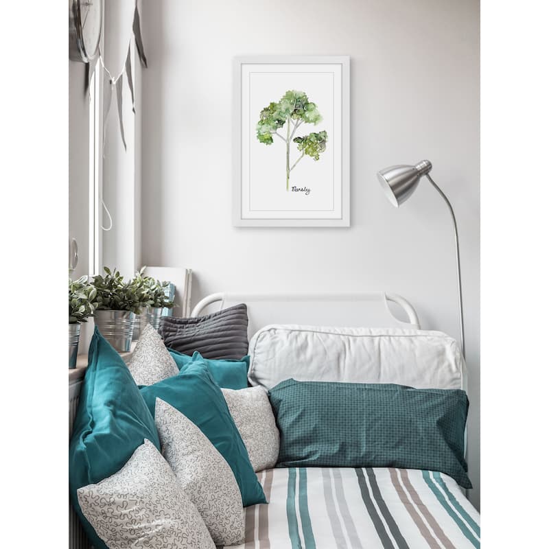 Marmont Hill - 'Herb Parsley' by Rachel Byler Framed Painting Print - Multi-Color