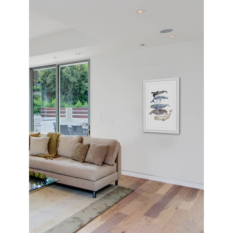 Marmont Hill - 'Whale Species' by Rachel Byler Framed Painting Print - Multi-Color