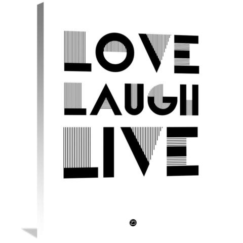Naxart Studio 'Love Laugh Live Poster 3' Stretched Canvas Wall Art