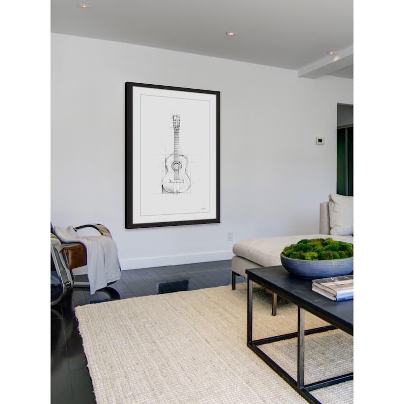 Marmont Hill - 'Guitar Sketch' Framed Painting Print