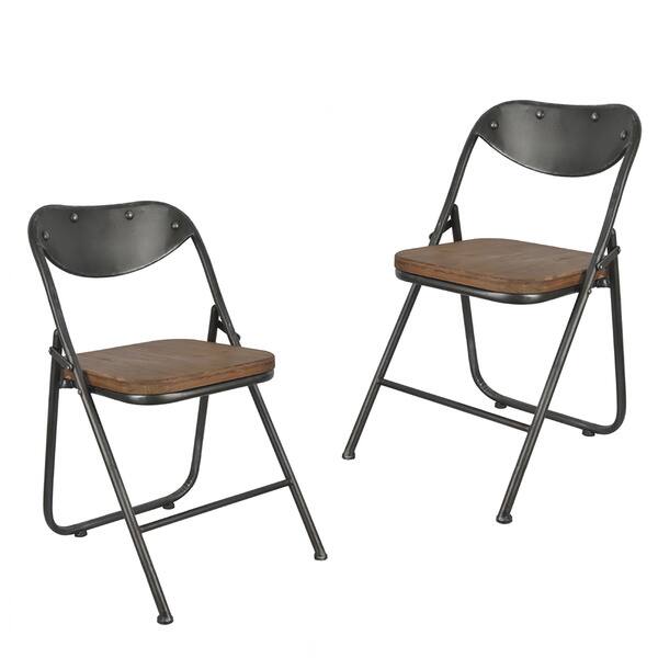 Decor Therapy Vintage Wood Seat Folding Chairs Set Of 2 On Sale Overstock 12982922 Garden event foldable plastic chair portable lifetime cheap outdoor patio furniture black plastic. usd
