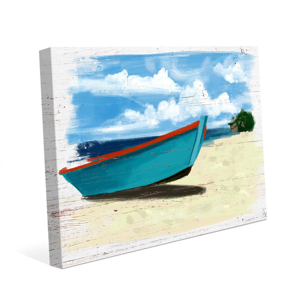 Shop Beached Boat Canvas Wall Art Overstock 12982988