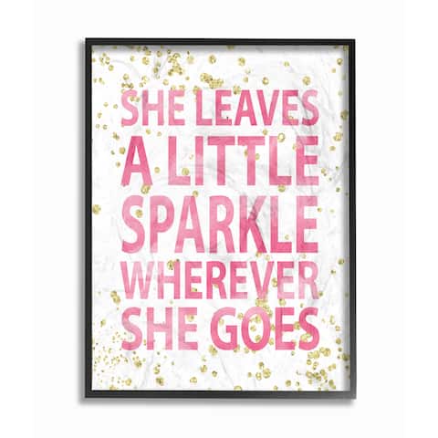 She Leaves a Little Sparkle' Framed Giclee Texturized Art