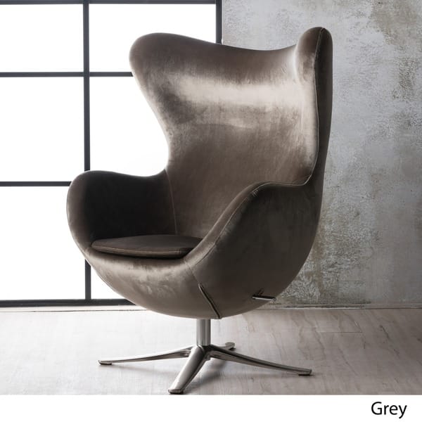 slide 6 of 16, Gordon Velvet Mid-Century Swivel Chair by Christopher Knight Home Grey
