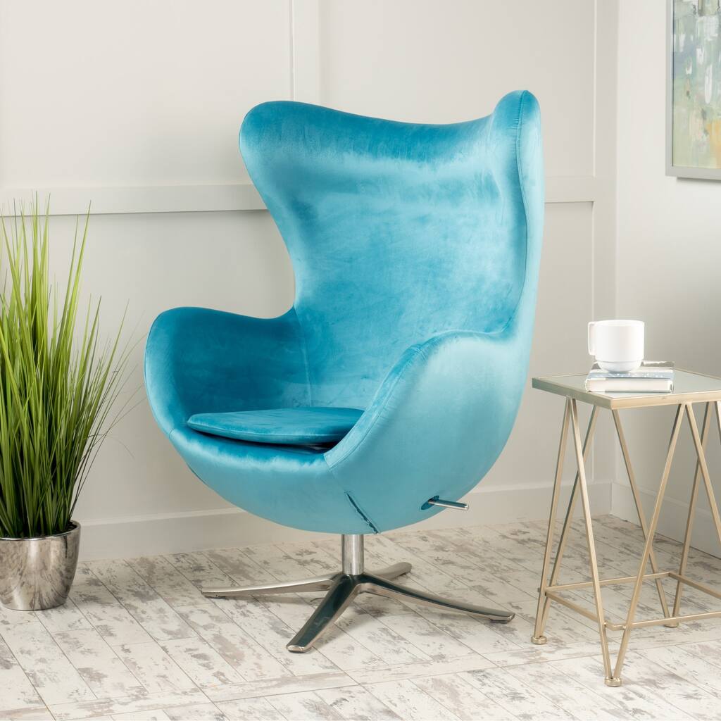 Gordon Velvet Mid-Century Swivel Chair by Christopher Knight Home