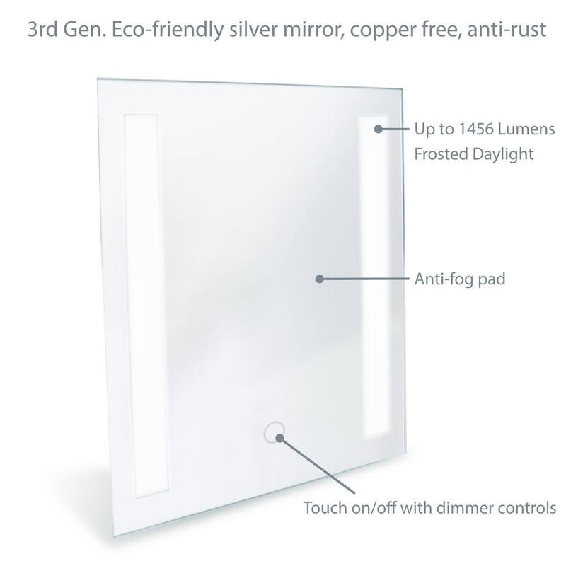Dyconn Faucet Catella Wall-mounted Vanity Bathroom LED Backlit Mirror - Clear