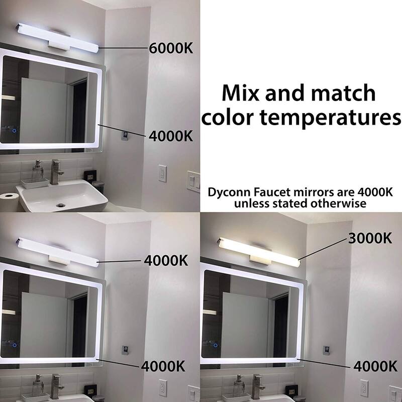 Dyconn Faucet Catella Wall-mounted Vanity Bathroom LED Backlit Mirror - Clear