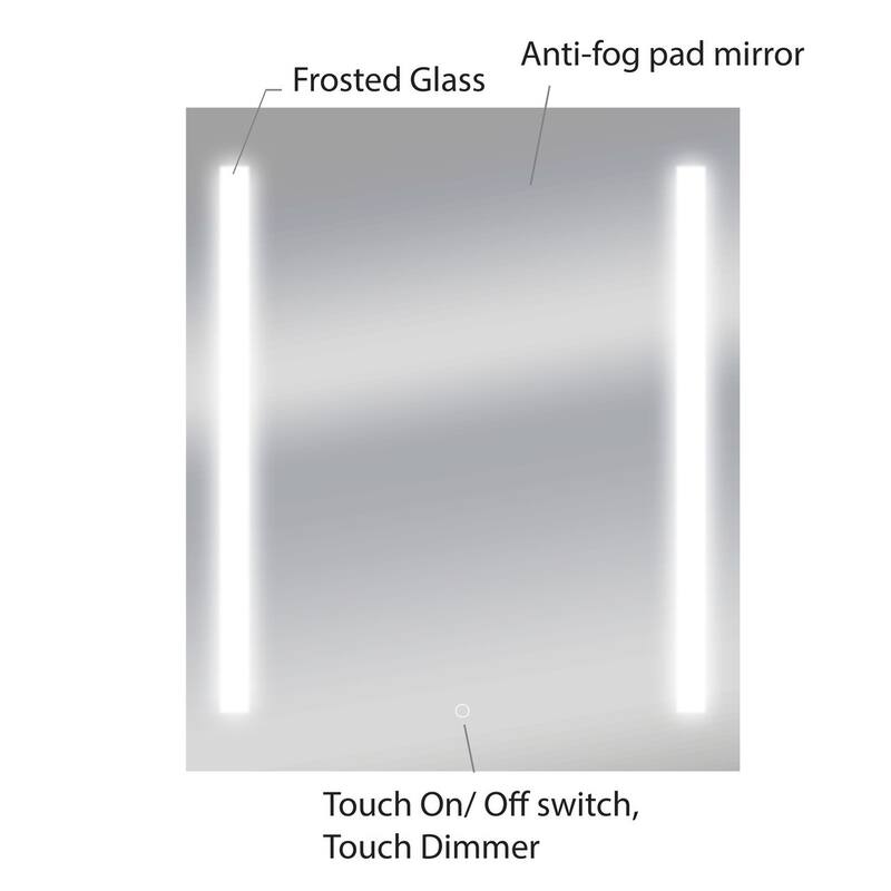 Dyconn Faucet Catella Wall-mounted Vanity Bathroom LED Backlit Mirror - Clear