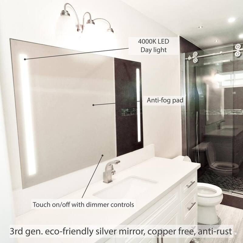 Dyconn Faucet Catella Wall-mounted Vanity Bathroom LED Backlit Mirror - Clear