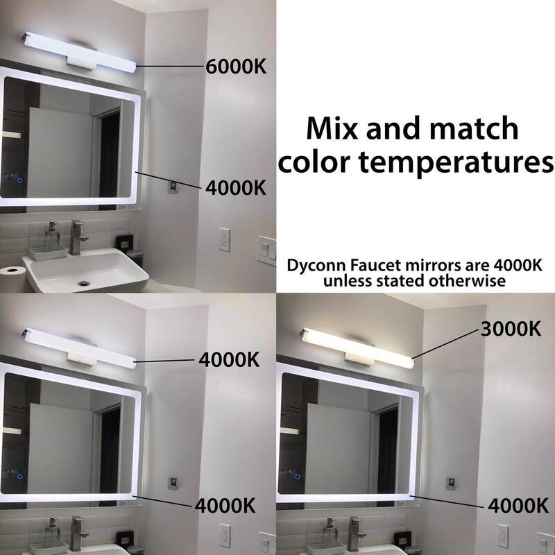 Dyconn Faucet Royal Clear Wall-mounted Vanity Bathroom LED Mirror