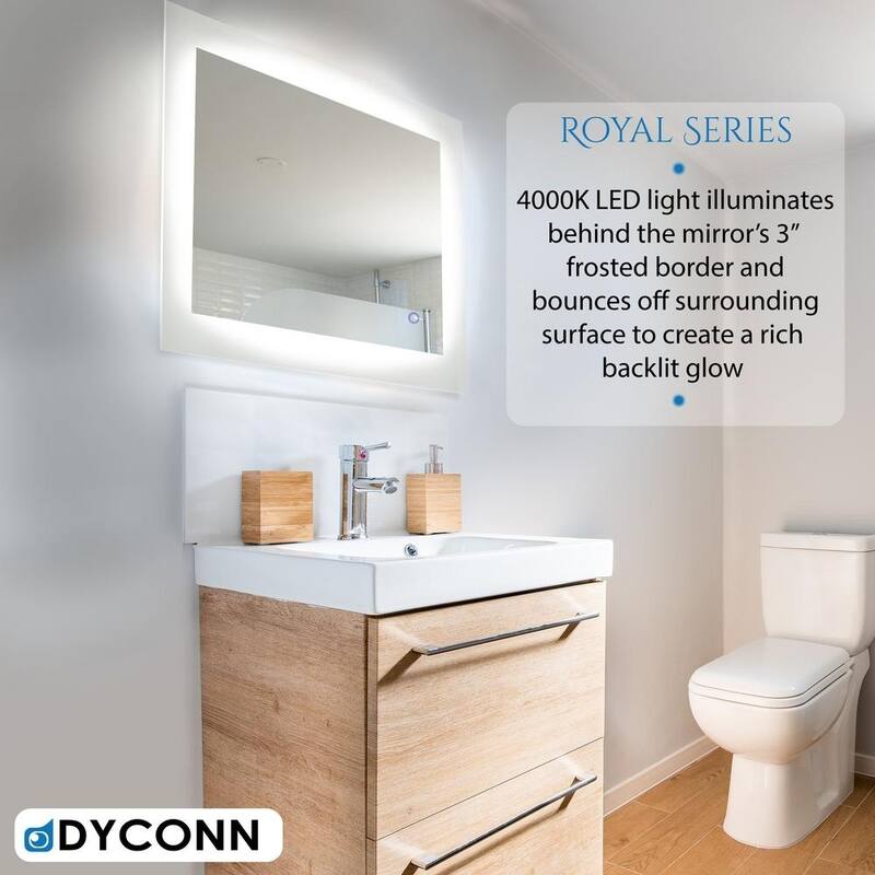 Dyconn Faucet Royal Clear Wall-mounted Vanity Bathroom LED Mirror