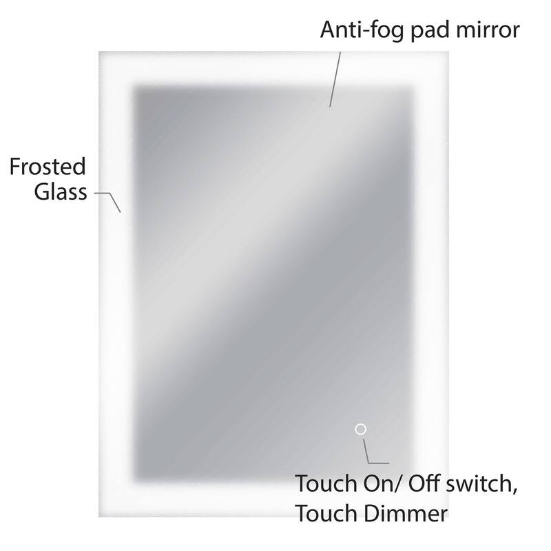 Dyconn Faucet Royal Clear Wall-mounted Vanity Bathroom LED Mirror