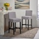 preview thumbnail 3 of 14, Lopez 30-inch Fabric Barstool (Set of 2) by Christopher Knight Home