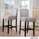 preview thumbnail 4 of 14, Lopez 30-inch Fabric Barstool (Set of 2) by Christopher Knight Home