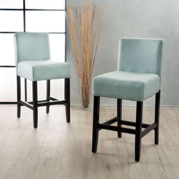 slide 2 of 13, Lopez 26-inch Fabric Counter Stool (Set of 2) by Christopher Knight Home - 26"
