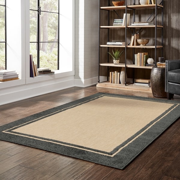 Cara Mixed Pile Simple Bordered Indoor Outdoor Area Rug On Sale Overstock 13004001