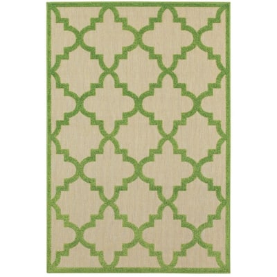 Style Haven Cara Mixed Pile Quatrafoil Lattice Indoor/ Outdoor Area Rug
