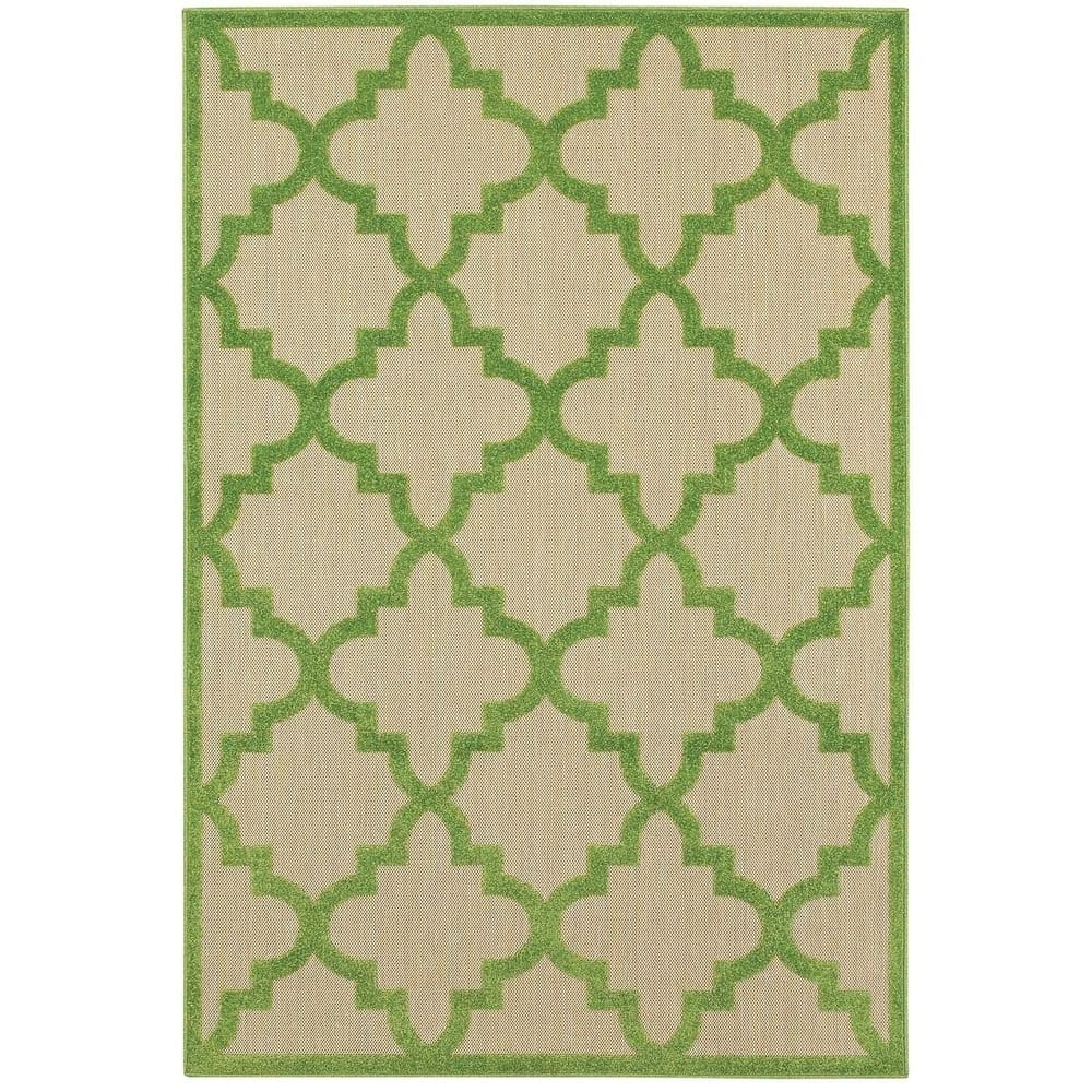 Style Haven Cara Mixed Pile Quatrafoil Lattice Indoor/ Outdoor Area Rug