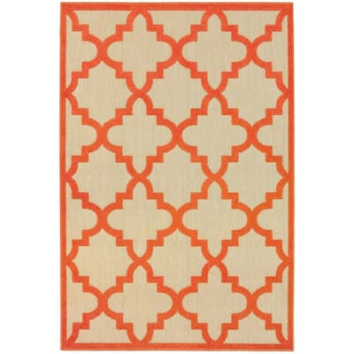 Style Haven Cara Mixed Pile Quatrafoil Lattice Indoor/ Outdoor Area Rug
