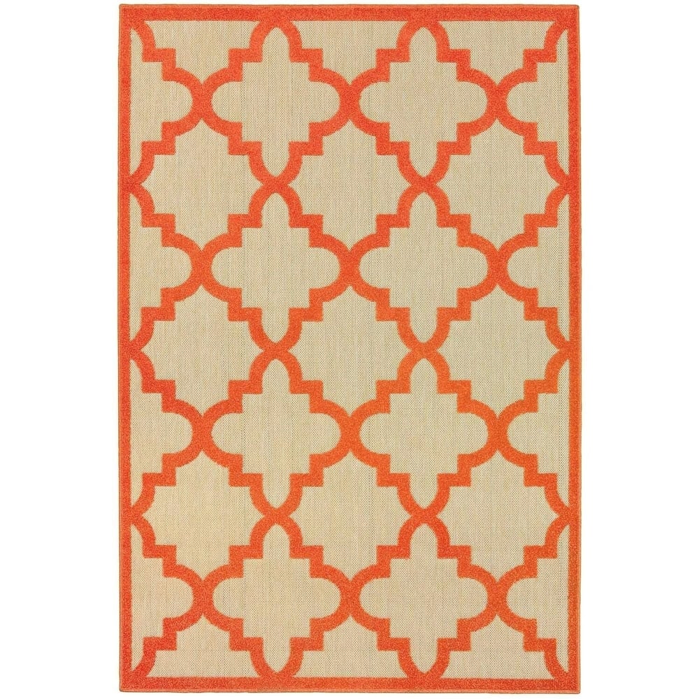 Style Haven Cara Mixed Pile Quatrafoil Lattice Indoor/ Outdoor Area Rug