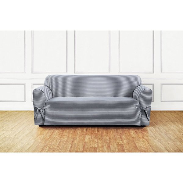 Shop Sure Fit Horizontal Club Stripe 1 Piece Sofa Slipcover - Overstock ...