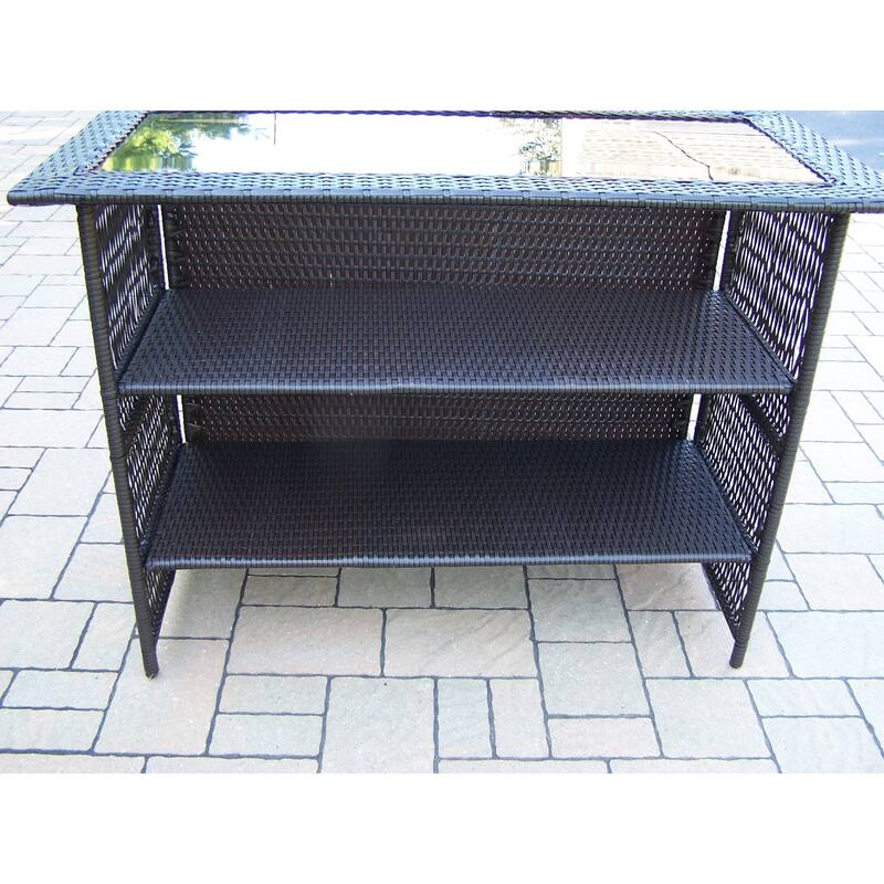 Oakland Living Corporation Merit Coffee Brown Resin Wicker Bar Table