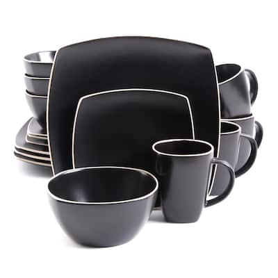 Gibson Soho Lounge Matte Black 16-piece Dinnerware Set