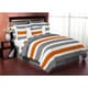 preview thumbnail 1 of 0, Sweet Jojo Designs Gray and Orange Stripe 4-piece Twin Comforter Set