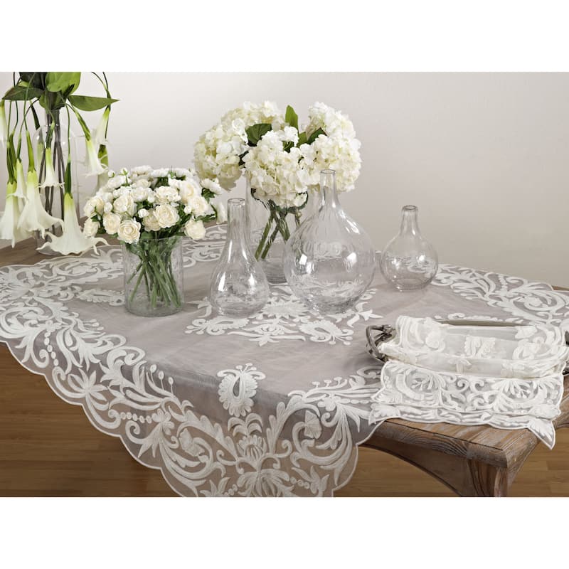 Embroidered Flourishes Table Runner