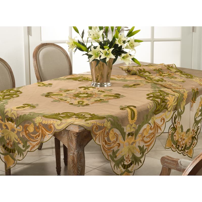 Embroidered Flourishes Table Runner