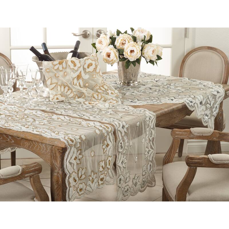 Hand-Beaded Table Runner