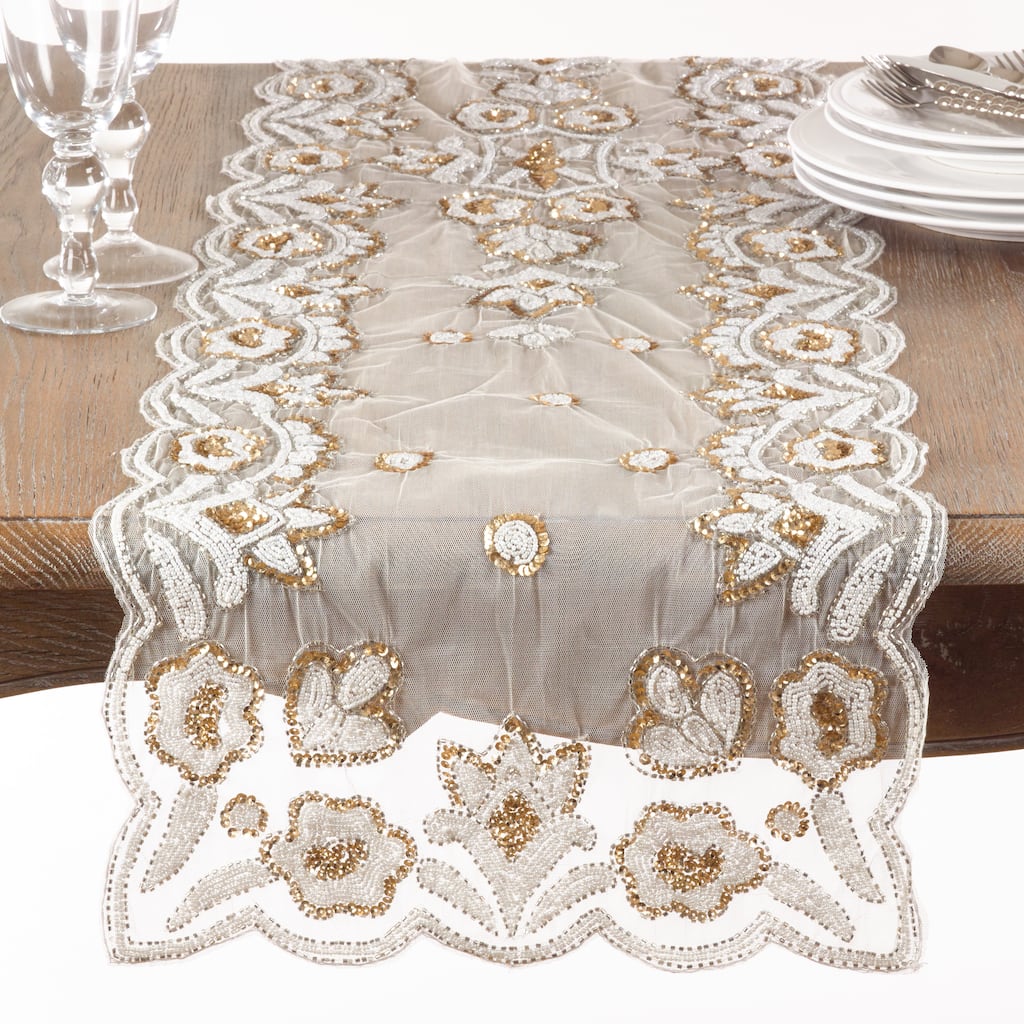 Hand-Beaded Table Runner