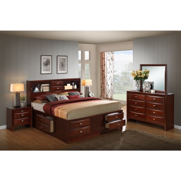 Shop Copper Grove Vallee Wood Storage Merlot Bed Set With