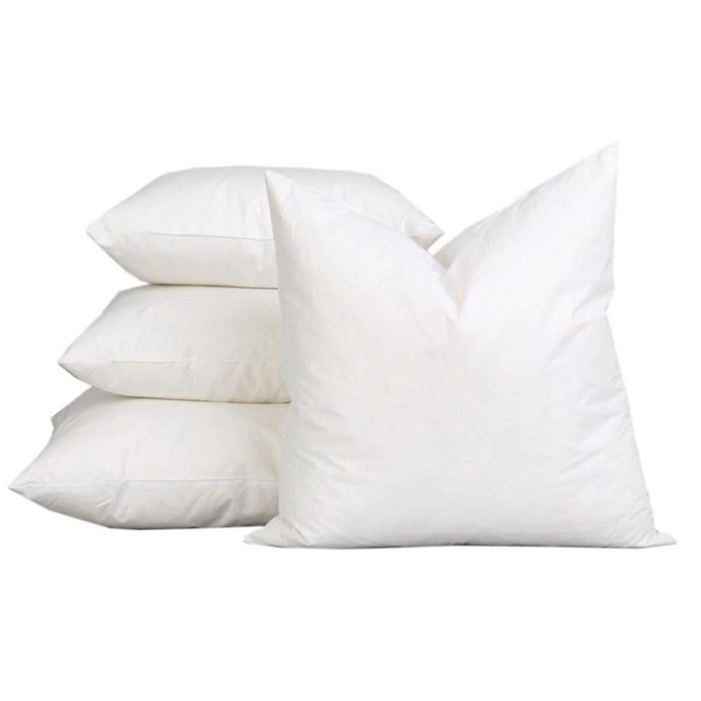 ComfyDown Set of Two, 95% Feather 5% Down, 18 x 18 Square Decorative Pillow Insert, Sham