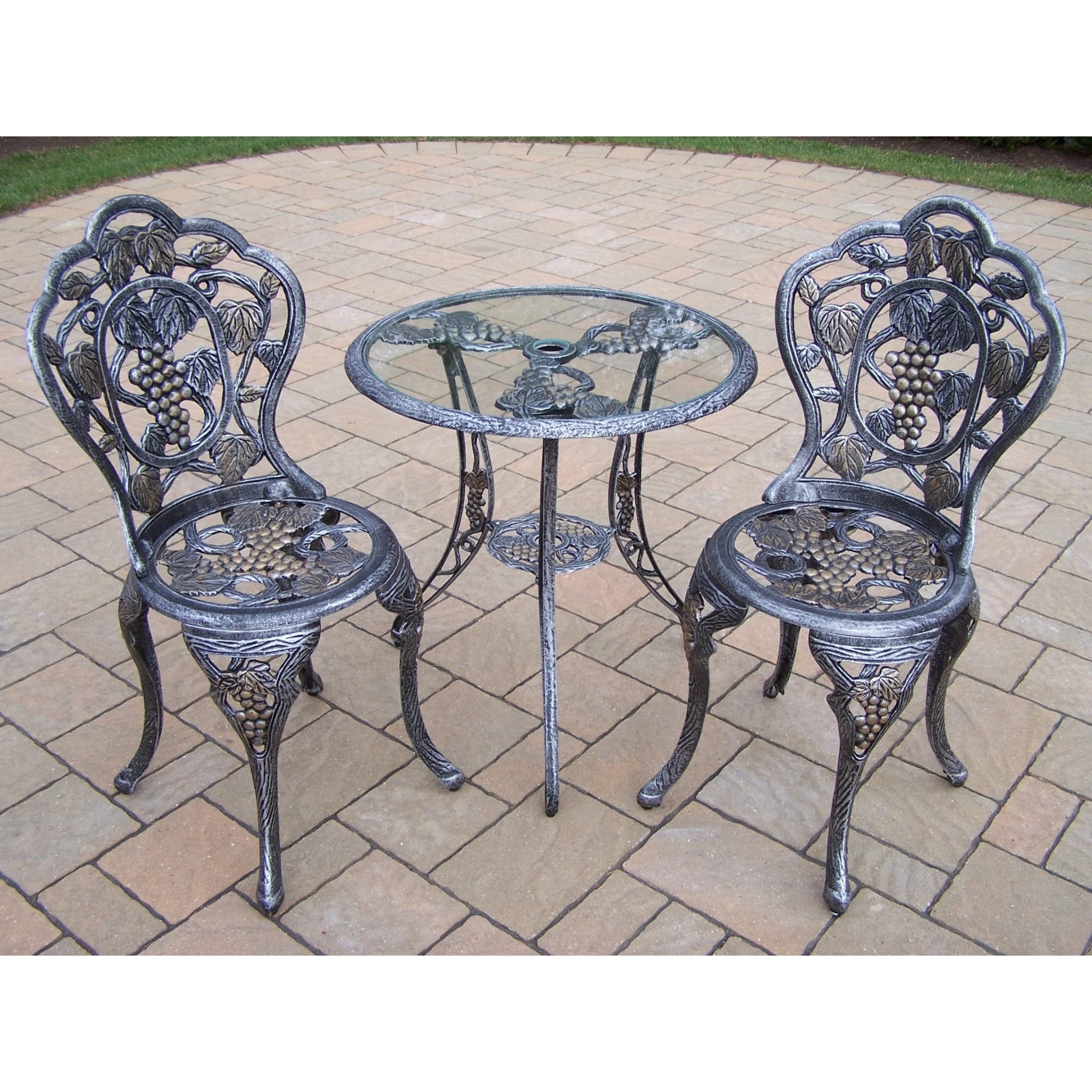 Shop Napa Valley 3 Piece Bistro Set With Tempered Glass Table And
