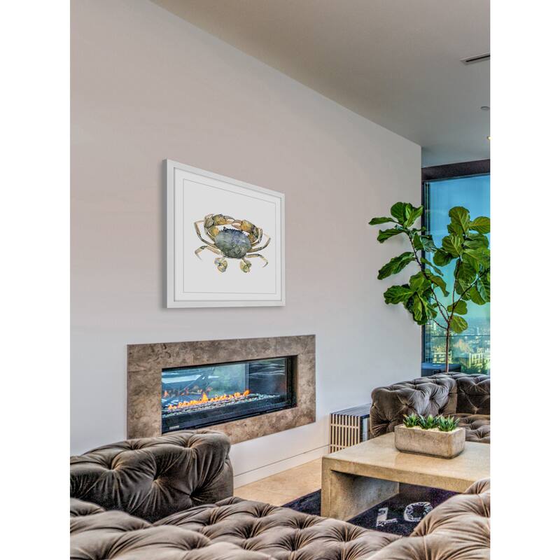 Marmont Hill - 'Blue Crab' by Rachel Byler Framed Painting Print - Multi-Color