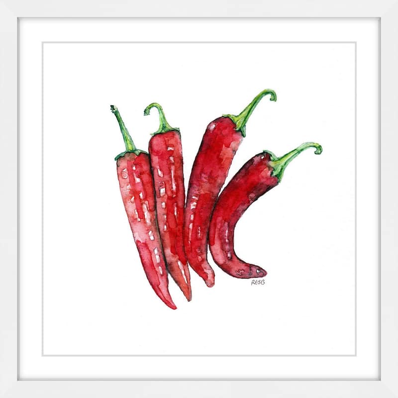 Marmont Hill - 'Cheyenne Peppers' by Rachel Byler Framed Painting Print - Multi-Color