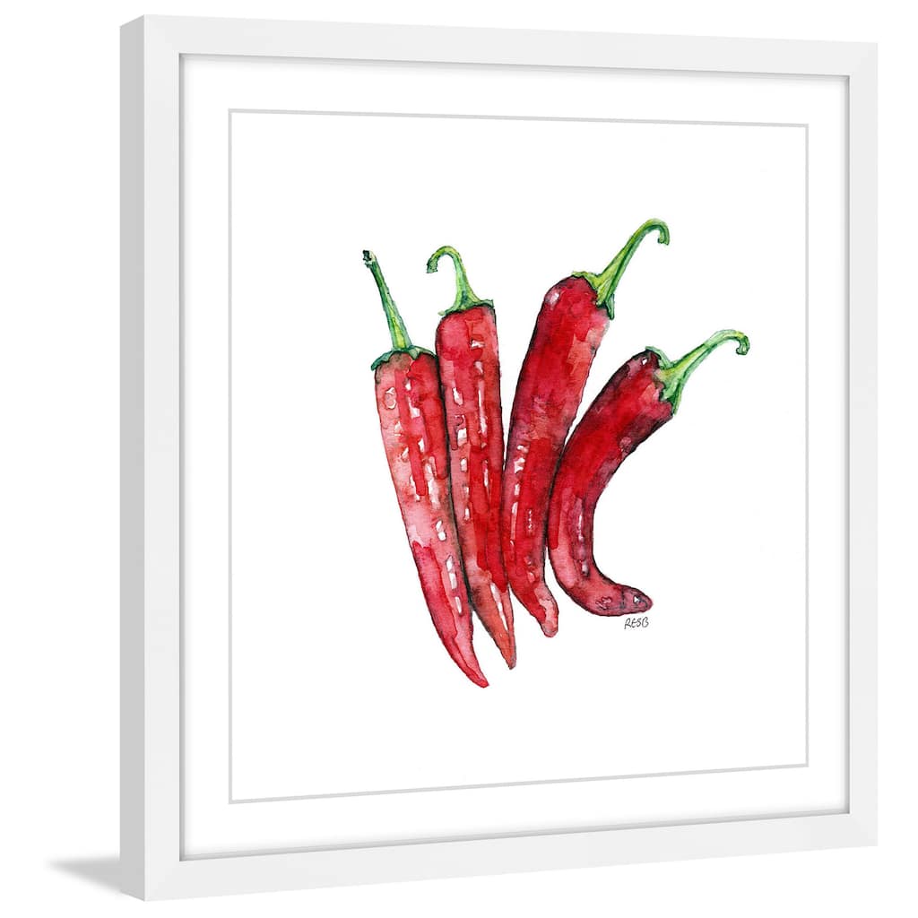 Marmont Hill - 'Cheyenne Peppers' by Rachel Byler Framed Painting Print - Multi-Color