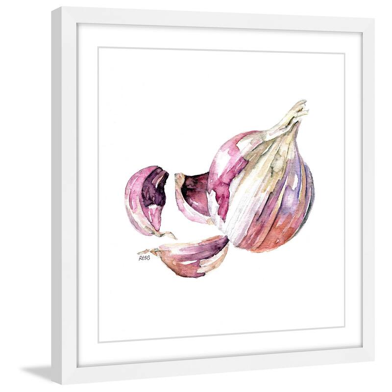 Marmont Hill - 'Garlic Clove' by Rachel Byler Framed Painting Print - Multi-Color
