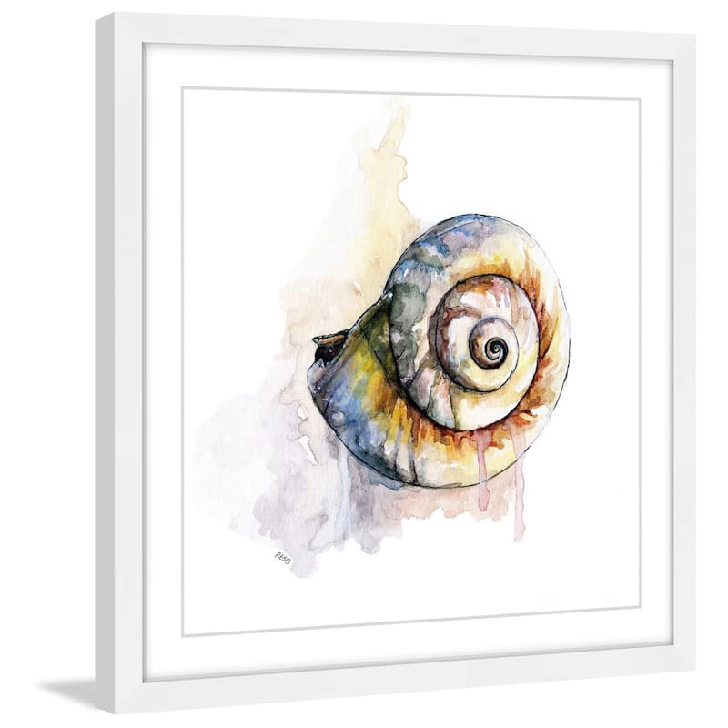 Marmont Hill - 'Snail Shell' by Rachel Byler Framed Painting Print - Multi-Color