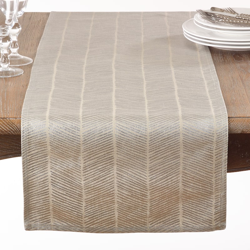Silver Herringbone Table Runner