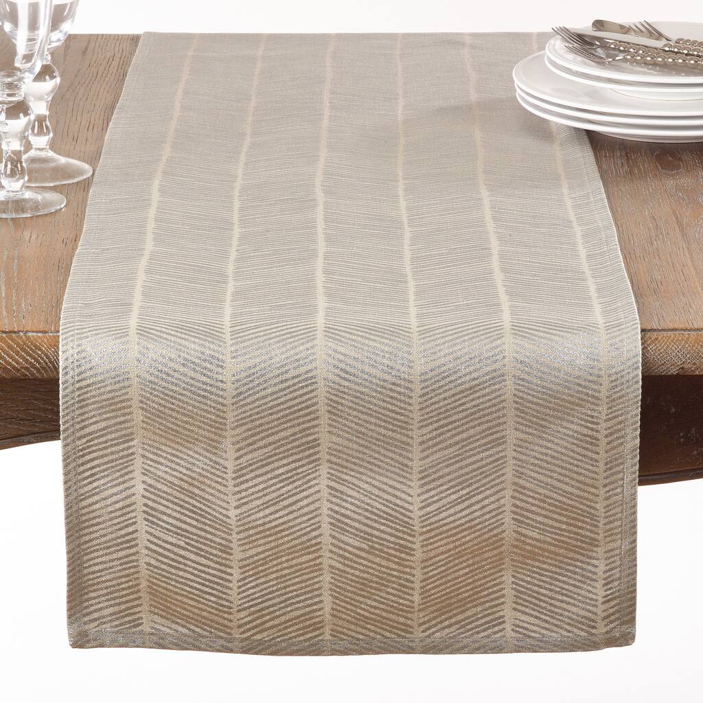 Silver Herringbone Table Runner