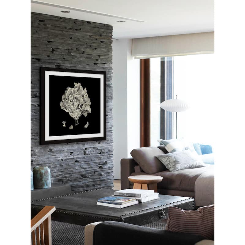 Marmont Hill - 'Black & Tan Coral IV' Framed Painting Print - Multi-Color